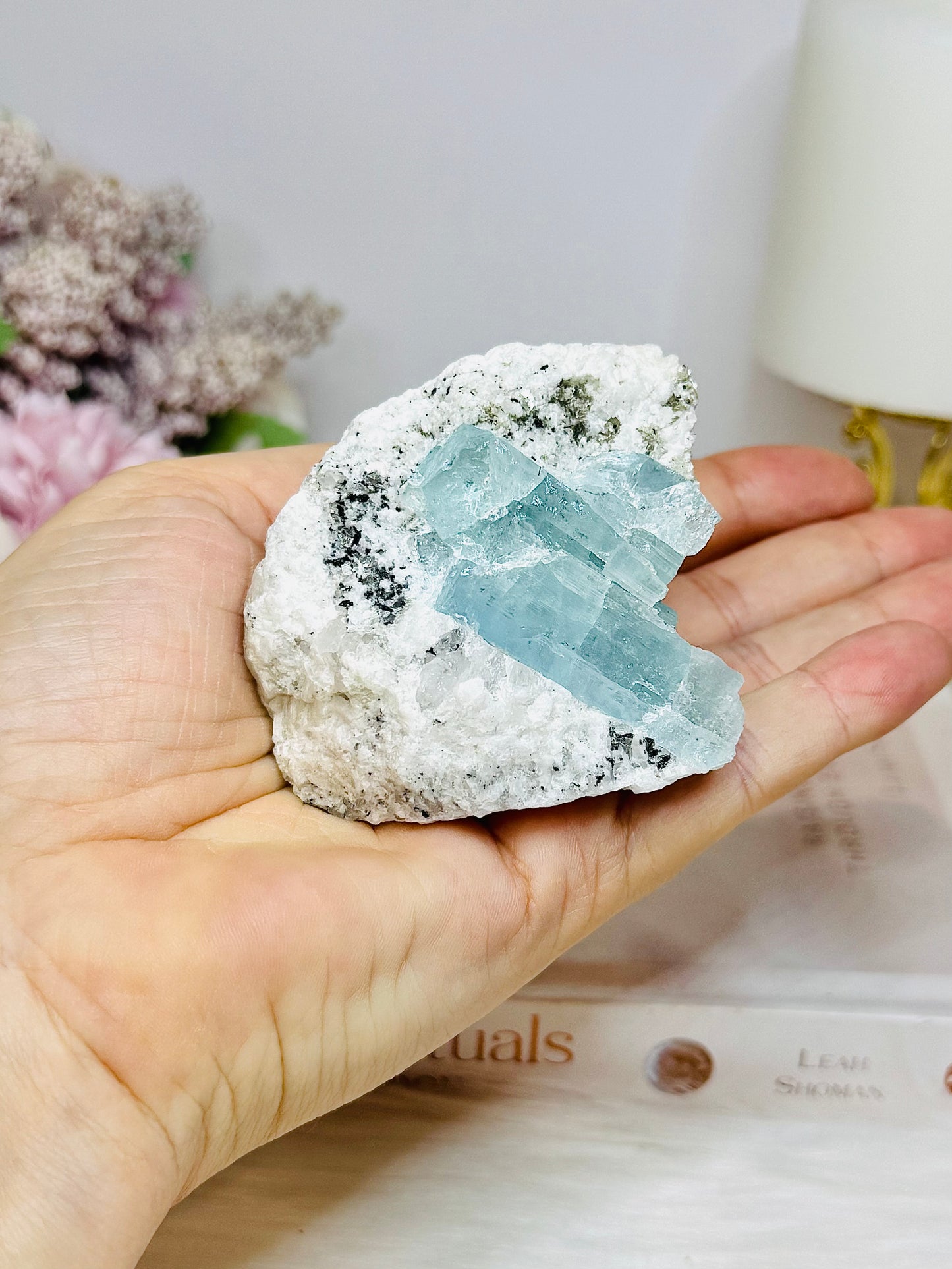 Natural Aquamarine On Matrix Specimen 145g