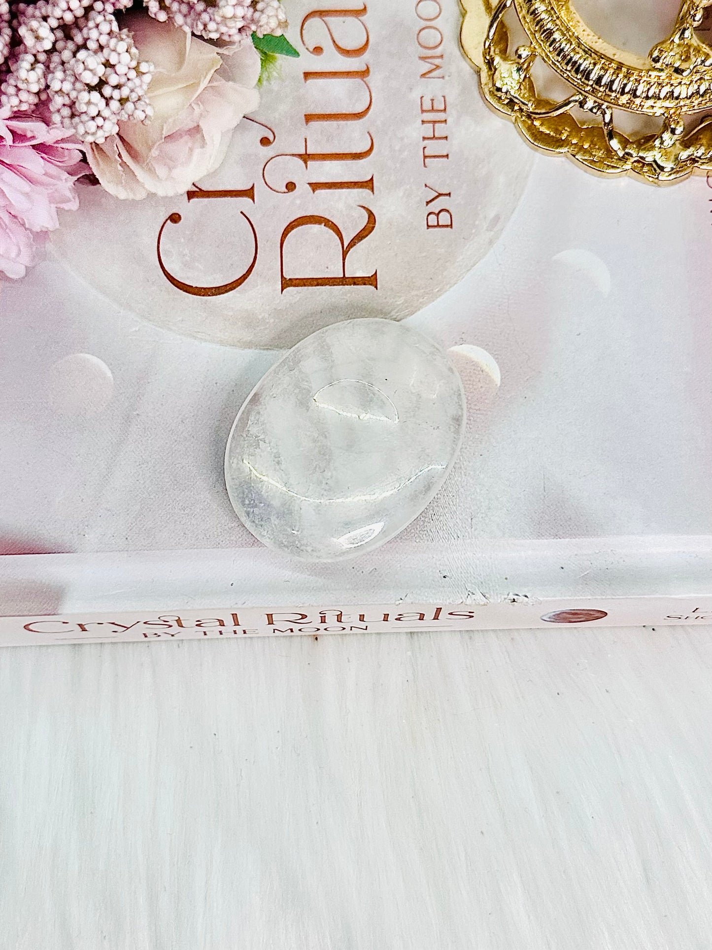 Beautiful Angel Aura Clear Quartz Worry Stone