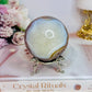 Amethyst X Agate High Grade Sphere on Stand 355grams