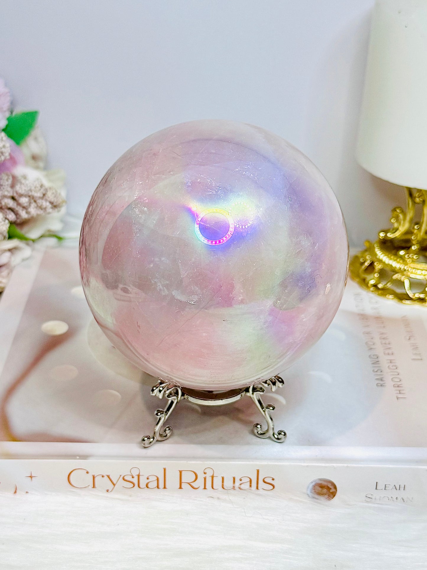Angel Aura Rose Quartz Sphere 1.2Kg