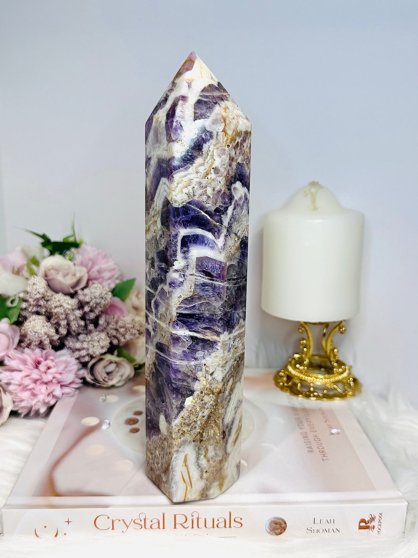 Large Dream | Chevron Amethyst Tower 22.5cm 951g