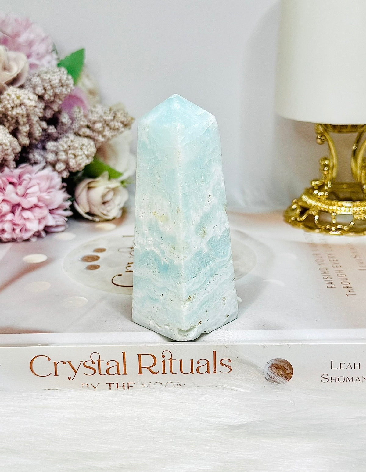 Caribbean Calcite Druzy Obelisk | Tower 9cm