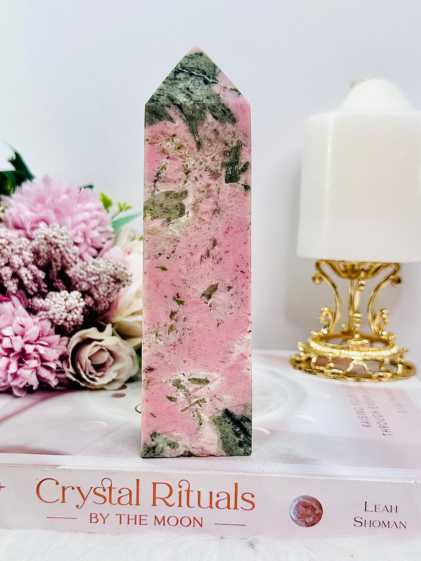 Peace & Harmony ~ Stunning 15cm Chunky Pink Jade Tower 456grams