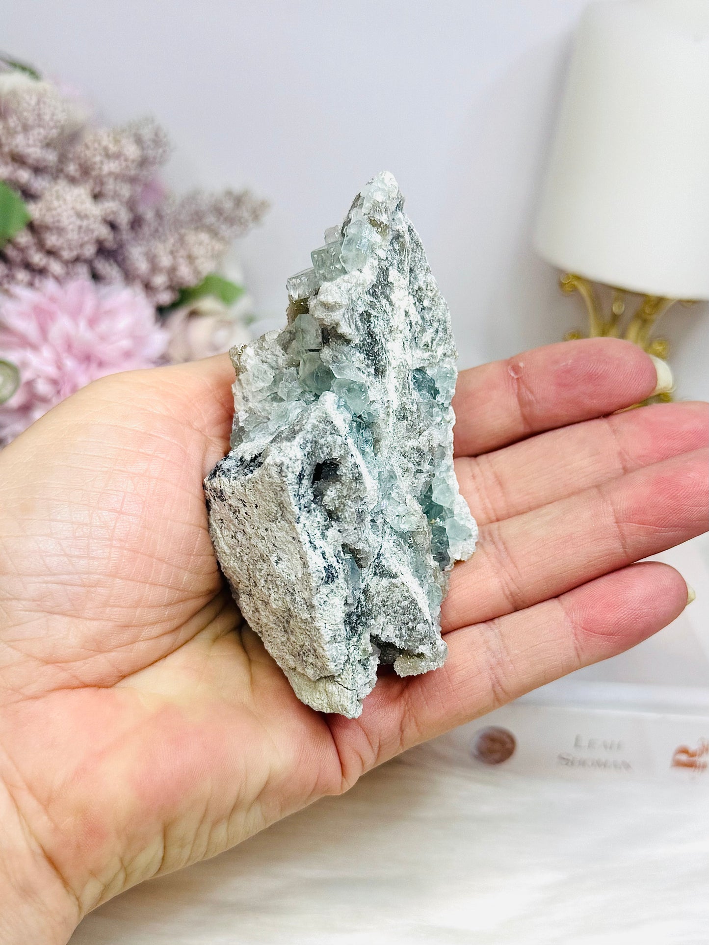 Cubed Blue Fluorite on Matrix 144g