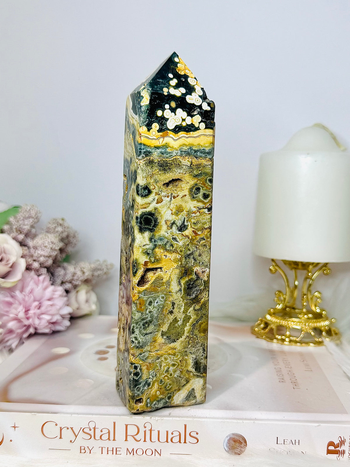 Large Orbicular Ocean Jasper Druzy Tower 18cm 531g