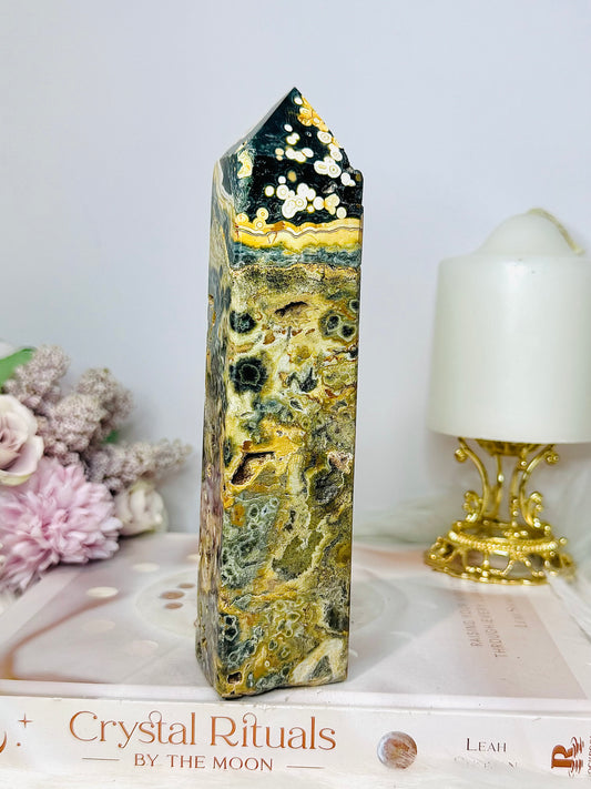 Large Orbicular Ocean Jasper Druzy Tower 18cm 531g