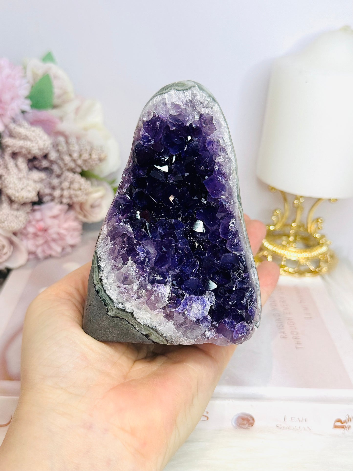 High Grade Deep Purple Amethyst Base Cut Cluster 11cm 632g