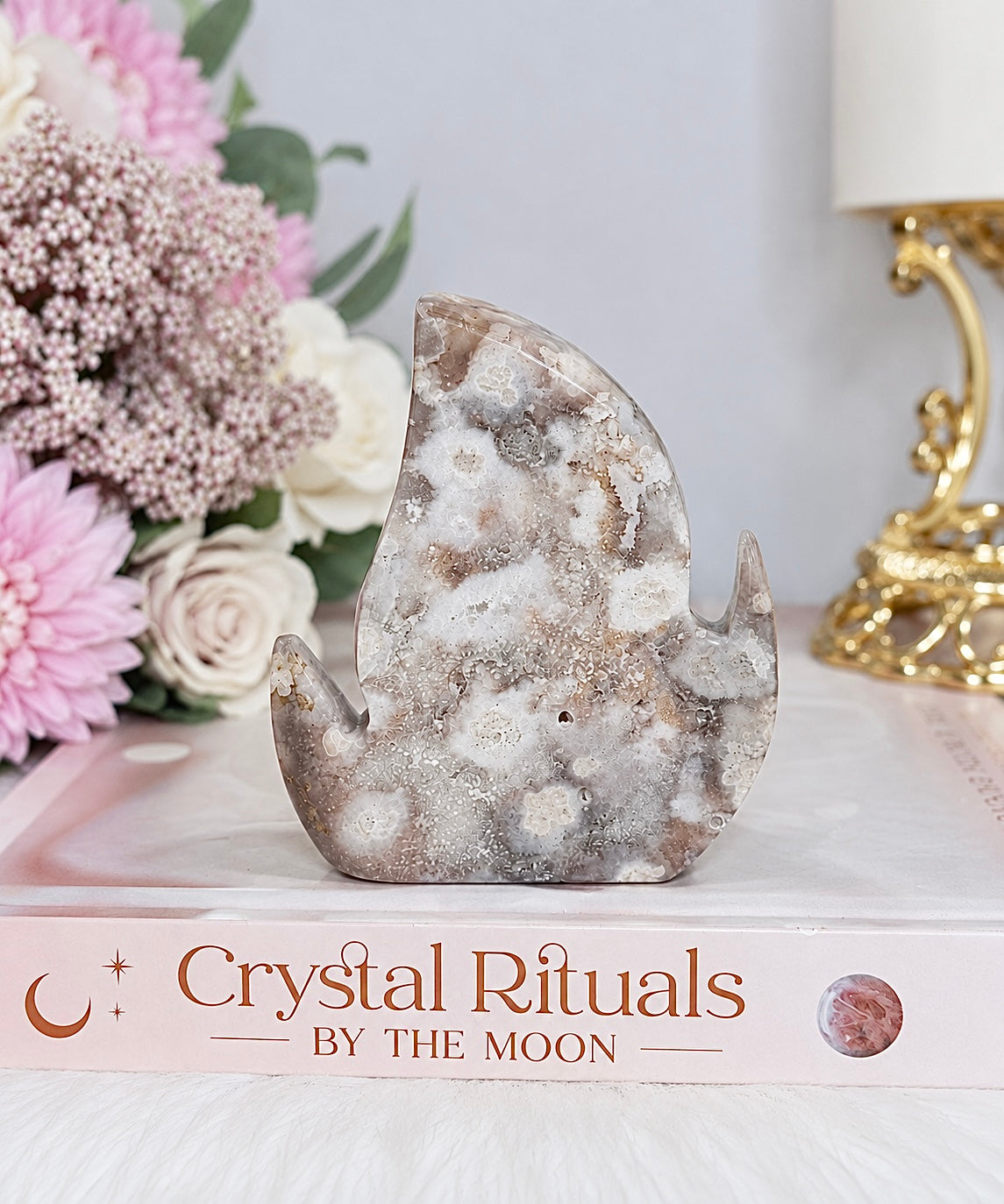 Druzy Flower Agate Fire Flame 10cm