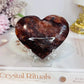 High Grade Fire Quartz Heart On Stand 8cm