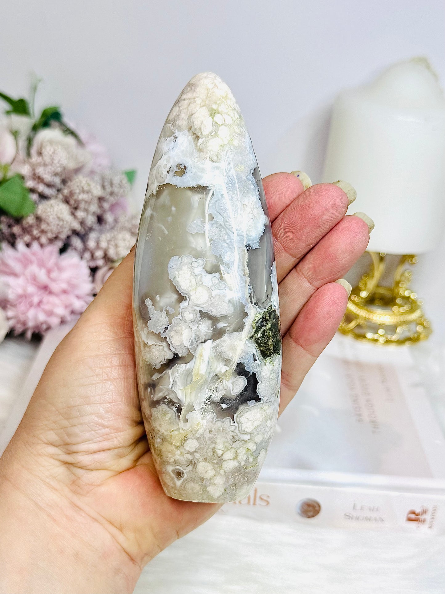 Large Flower Agate Freeform 13.5cm 472g