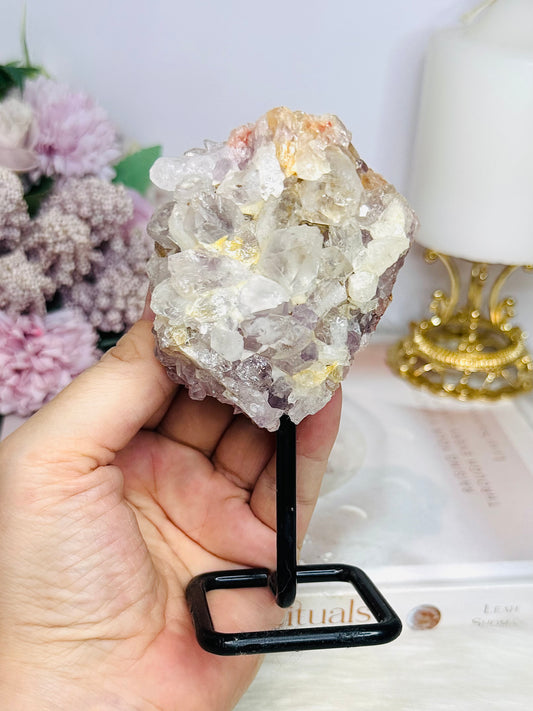 Druzy Pink Amethyst Cluster on Stand 13cm
