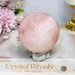 Large Rose Quartz Sphere (with Iron Oxide) on Stand 408g