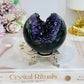 Large Druzy Amethyst Sphere on Stand 405g