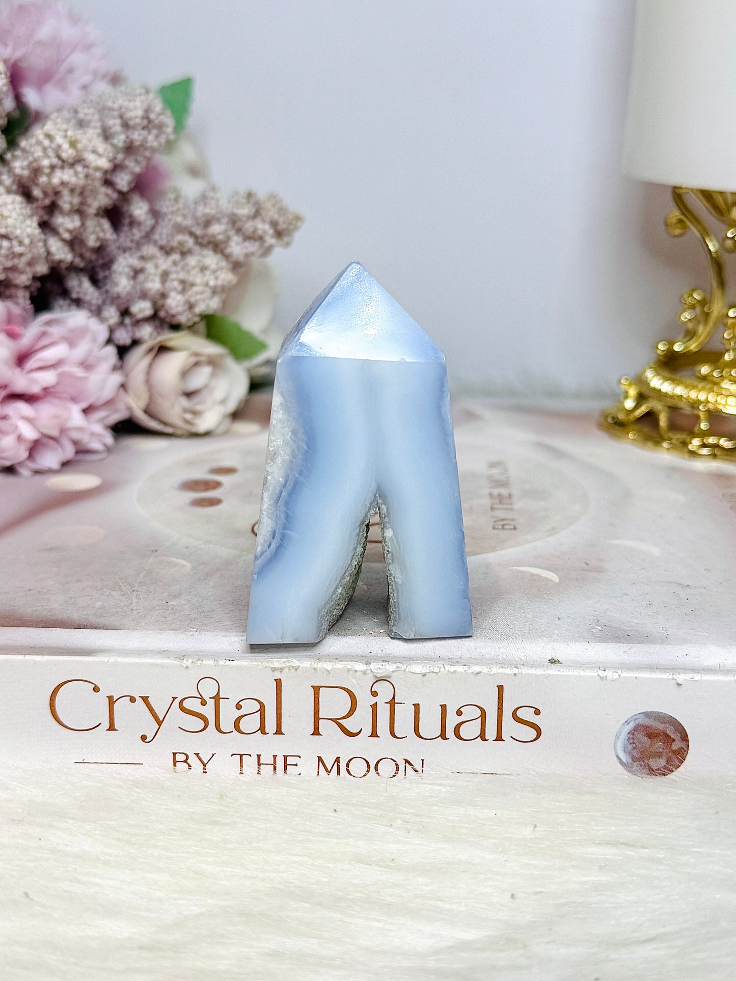 Blue Lace Agate Druzy Tower 6cm