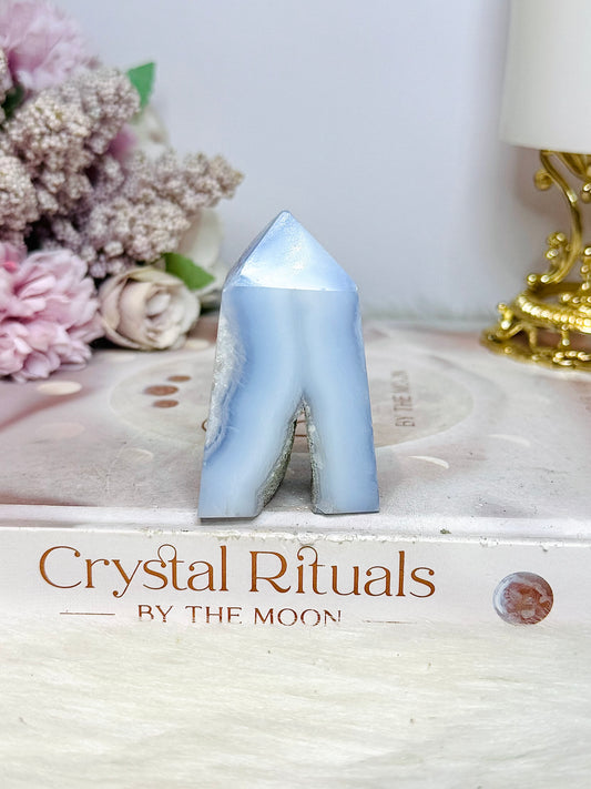 Blue Lace Agate Druzy Tower 6cm