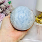 Large Blue Calcite Sphere on Stand 667g