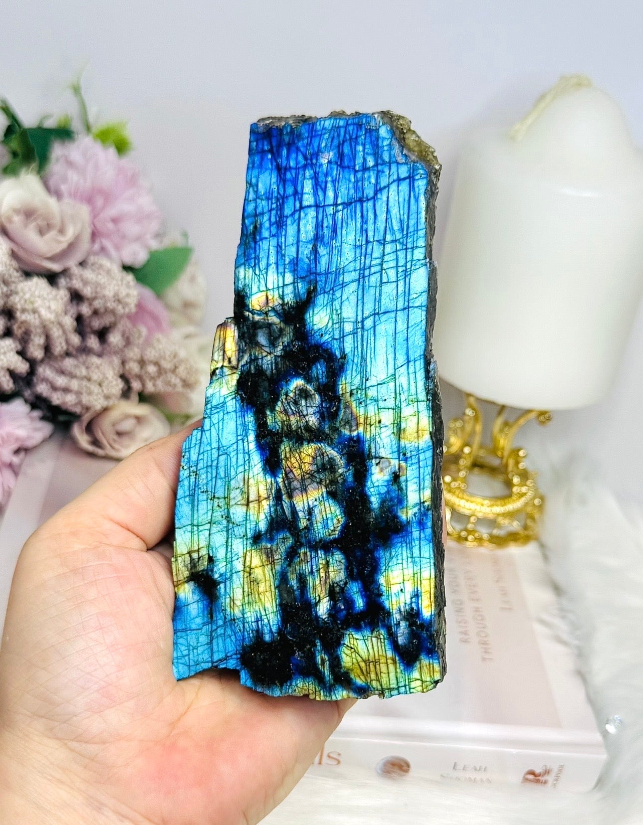 Labradorite Slab Double Sided Flash 14cm