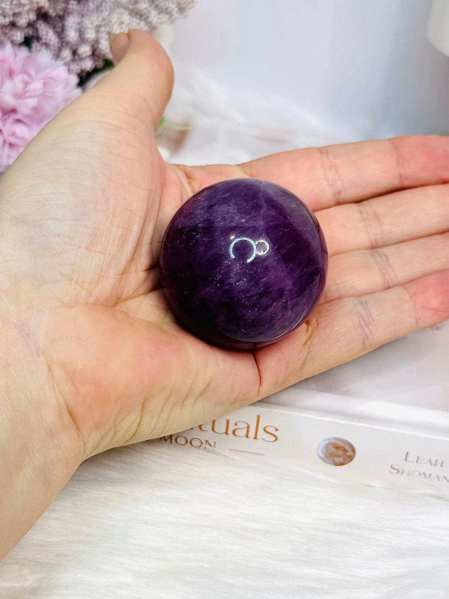 High Grade Purple Fluorite Sphere on Stand 140g