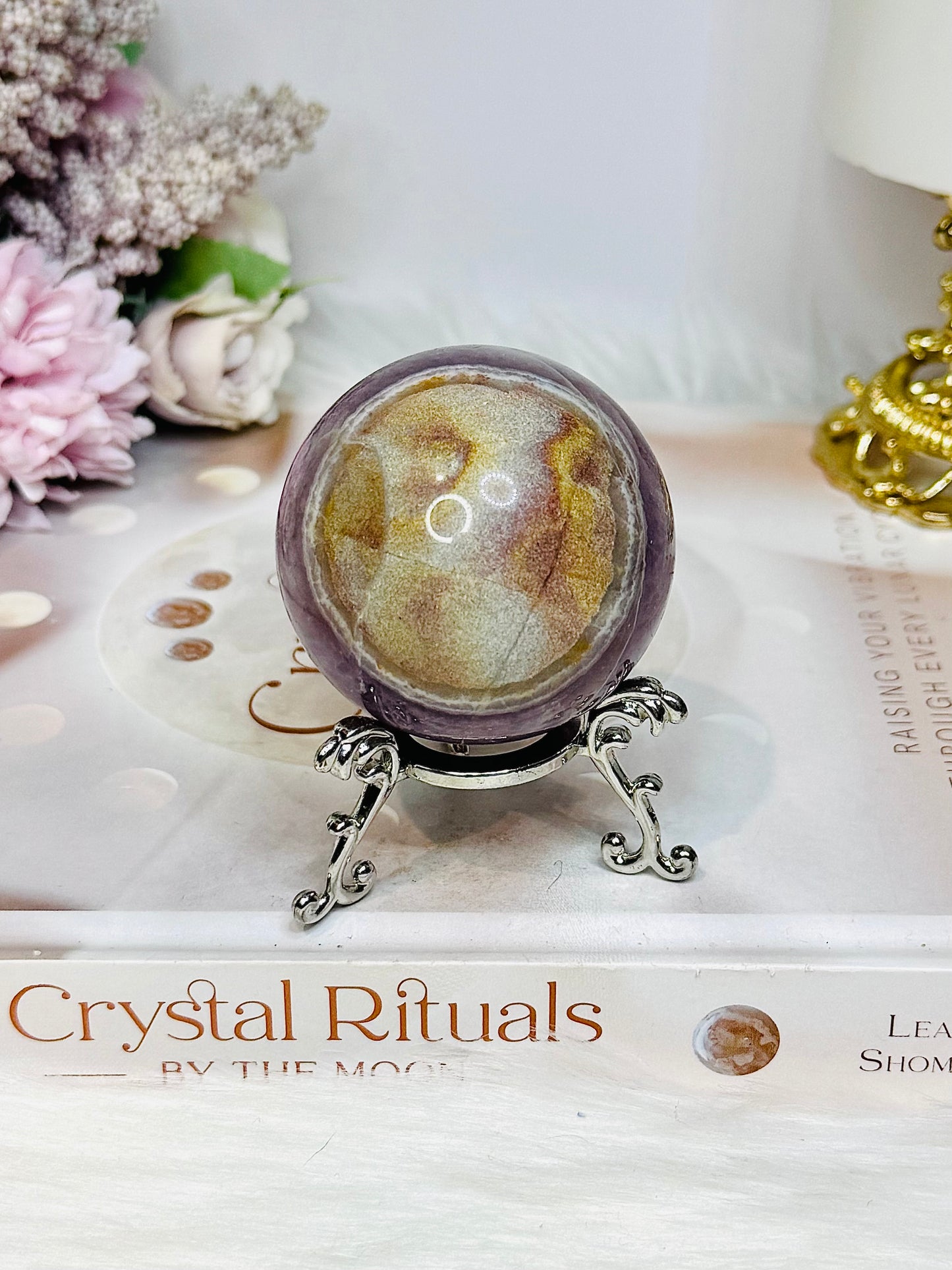 Crazy Lace Amethyst Sphere on Stand 197g