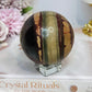 Large Zebra Rock Sphere on Stand 452g