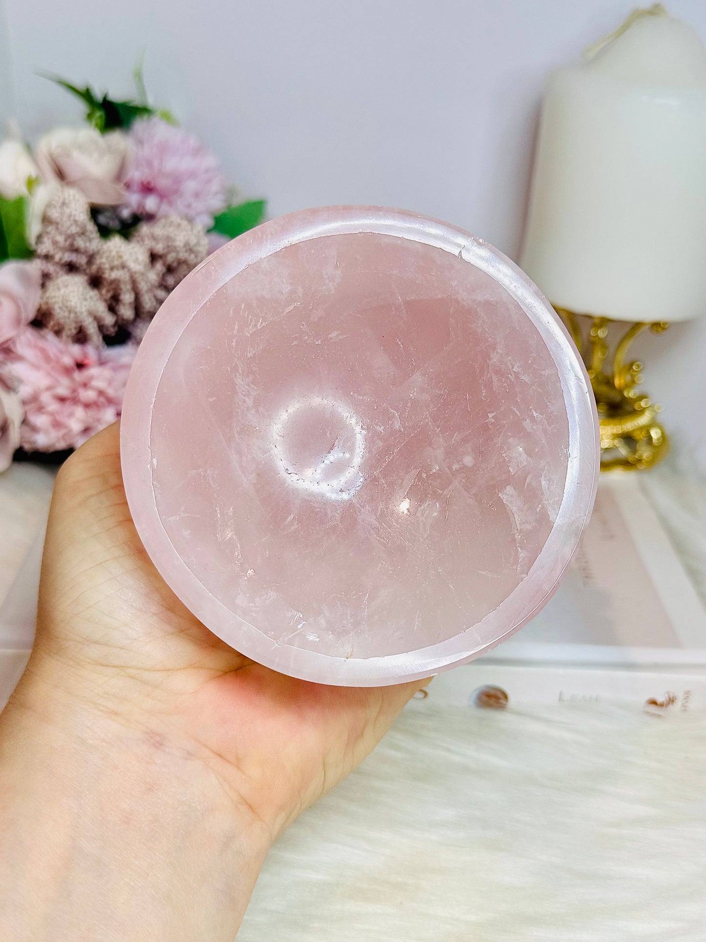 Large Chunky Rose Quartz Bowl 684g
