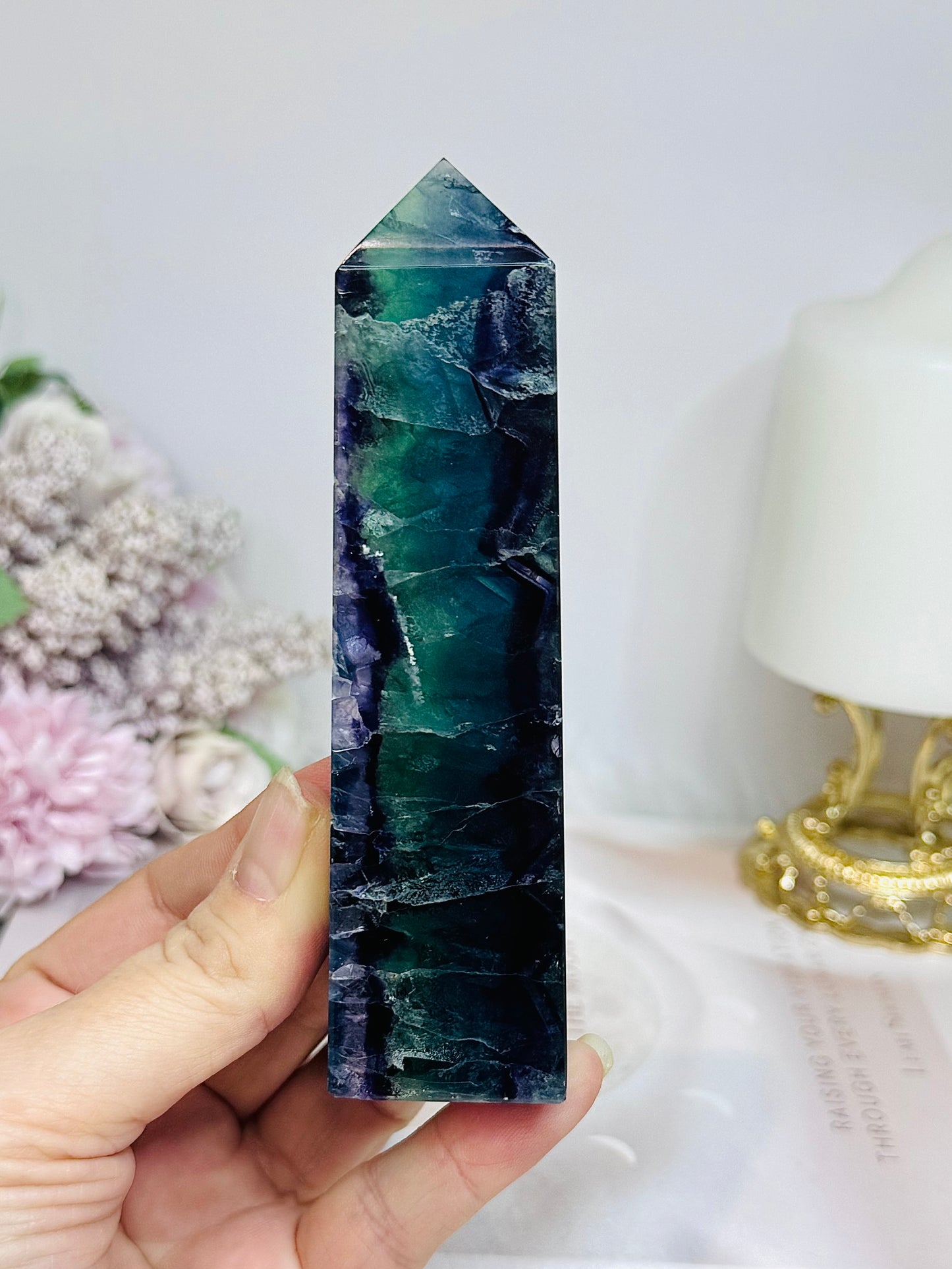 High Grade Fluorite Tower 12cm 195g