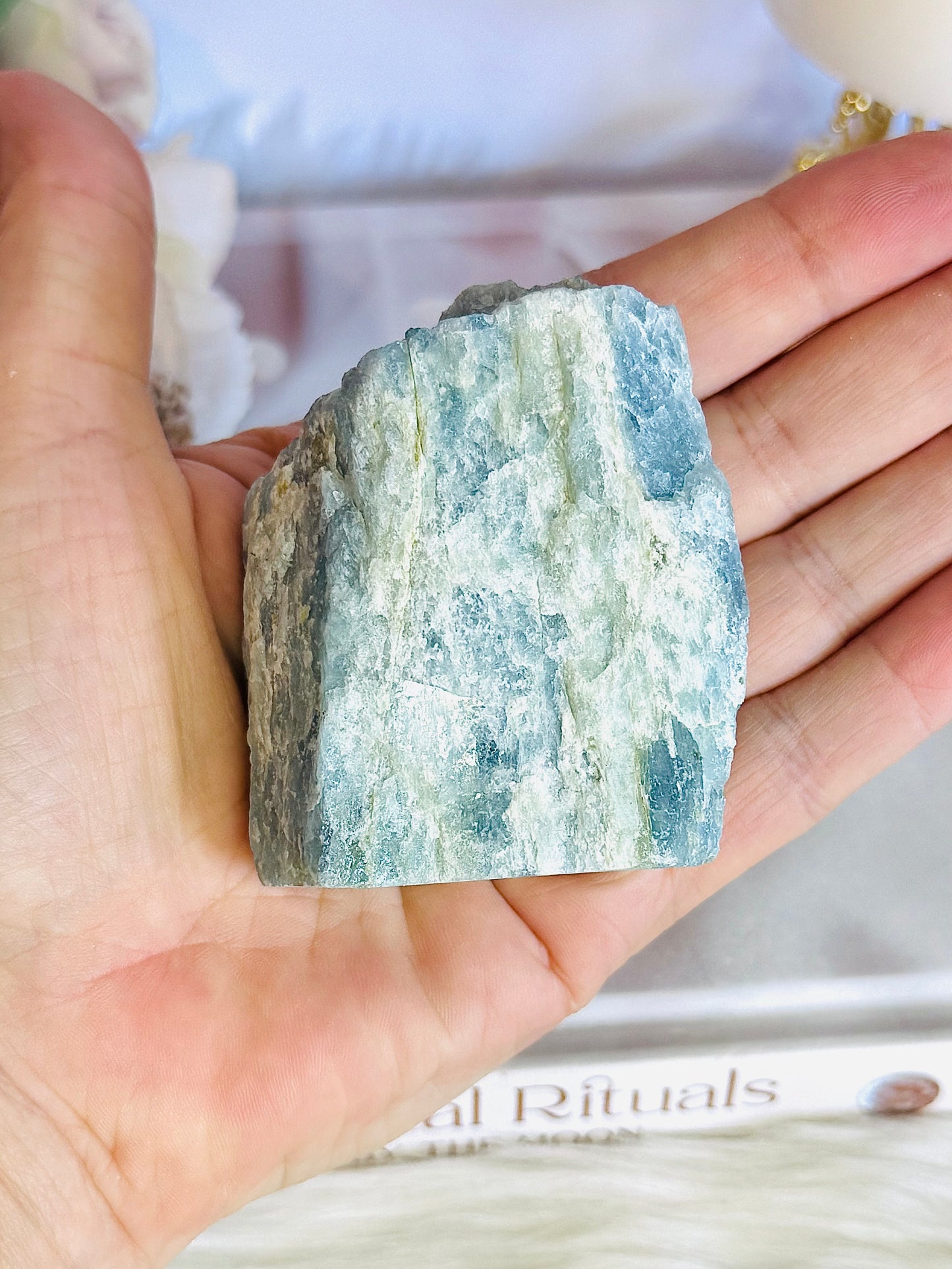 Natural Blue Chunky Aquamarine Rough Specimen 6.5cm