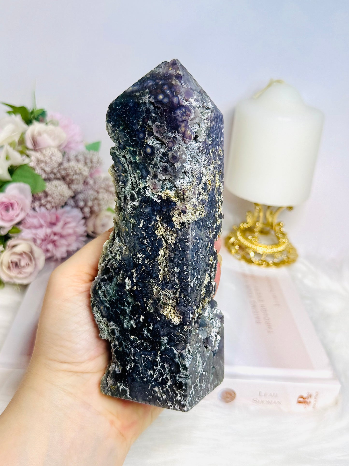 Large Grape Agate Tower 17cm 602g