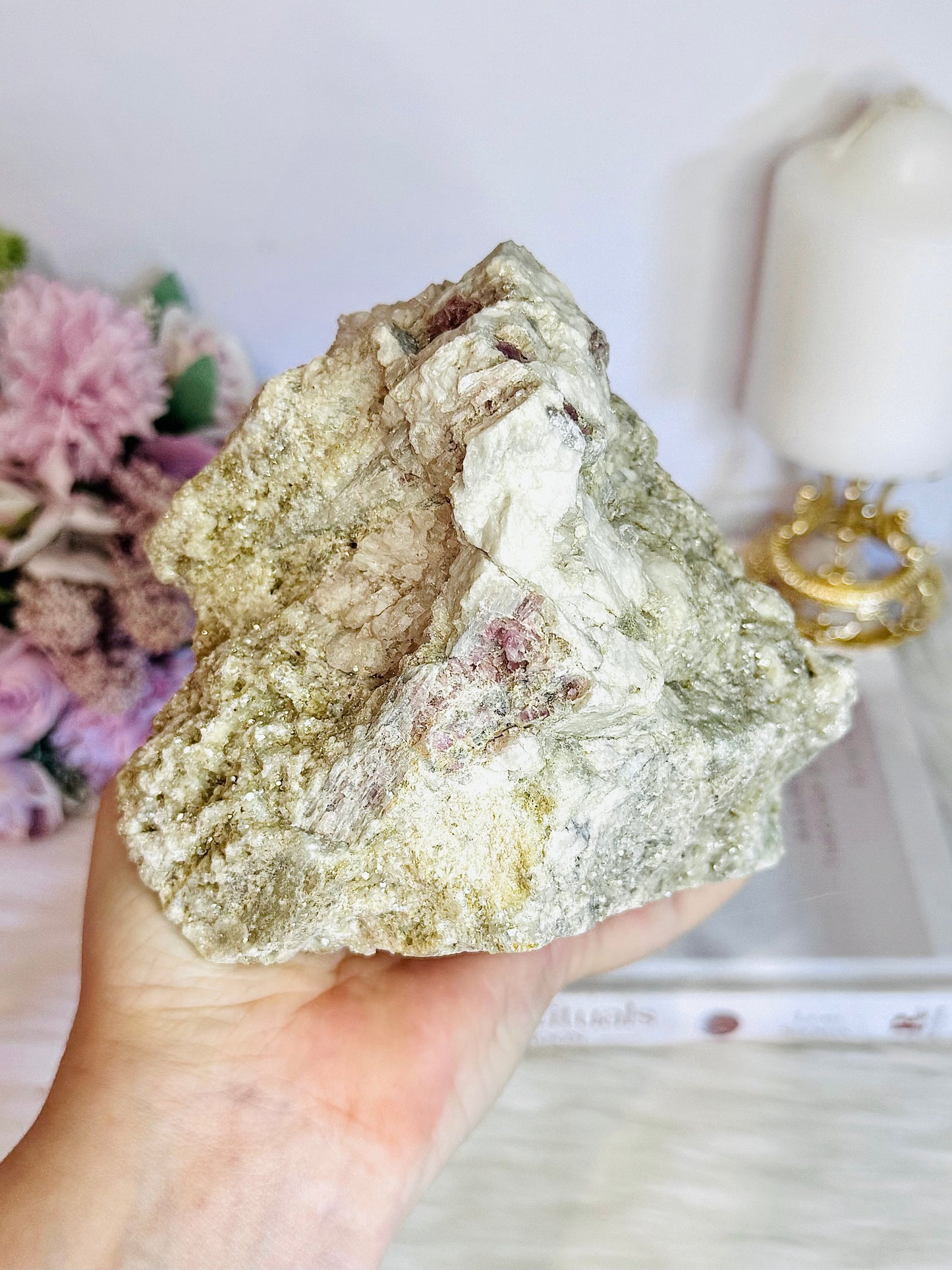 Pink Tourmaline Natural Large Sparkling Specimen | Freeform 1.48KG