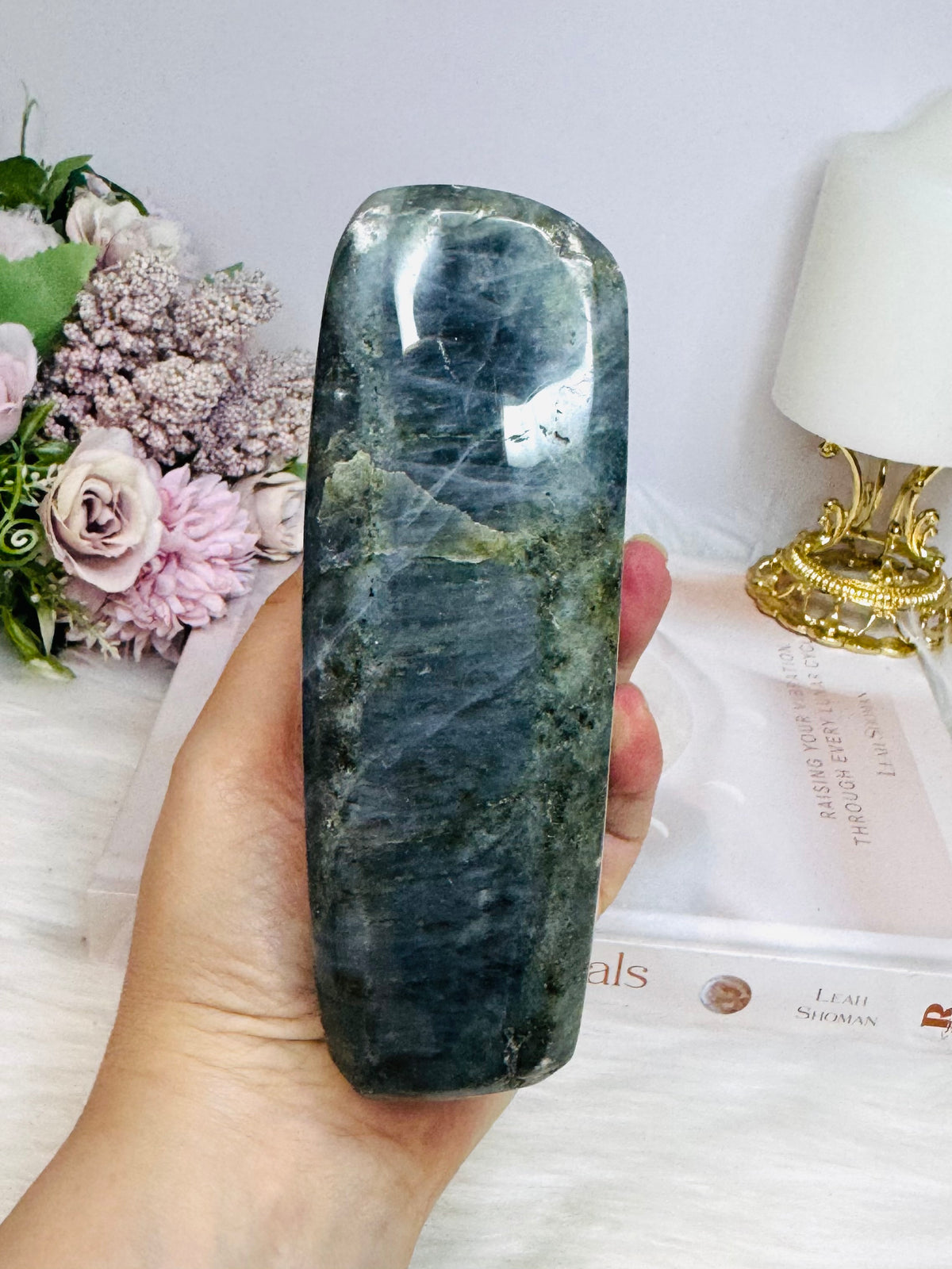 Large Labradorite Freeform Full of Flash 15cm 1.08KG ~ Discounted as chip on edge