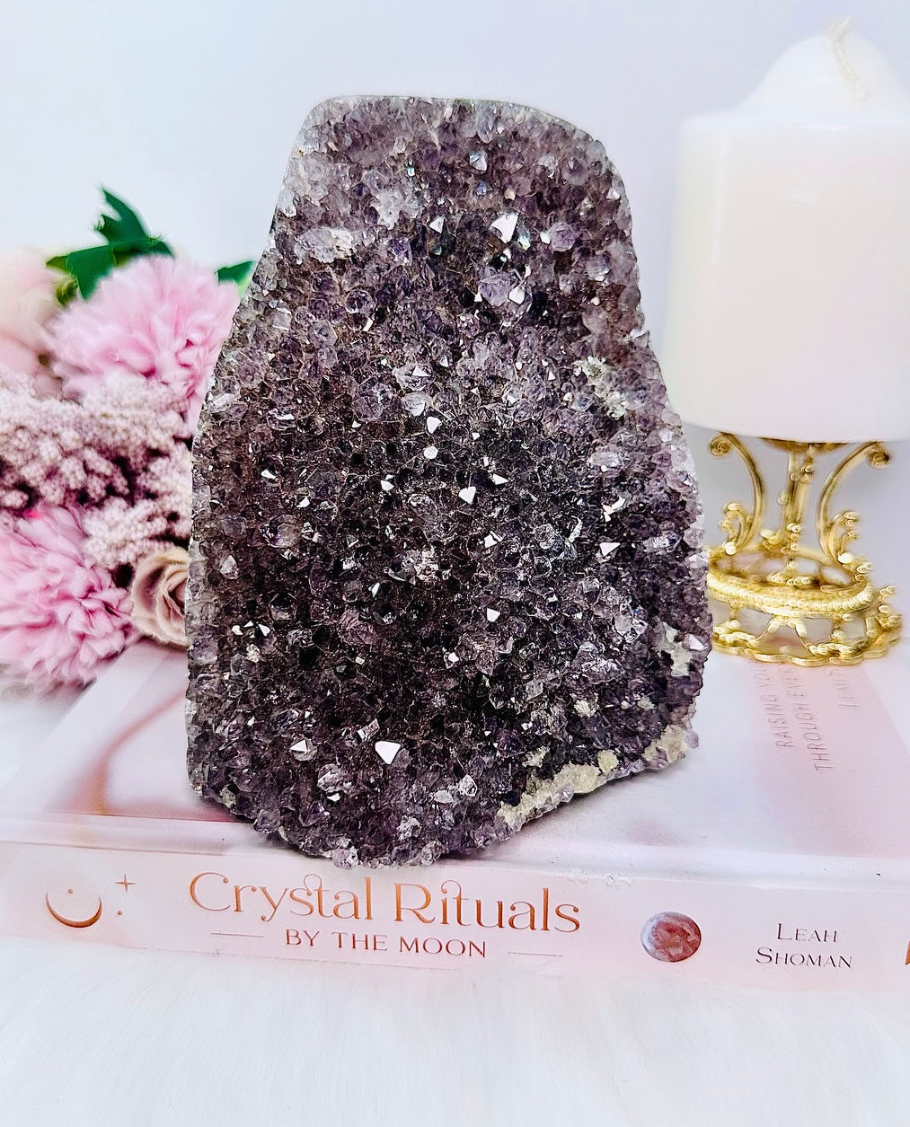 Supports Stress & Anxiety ~ Gorgeous Large 15cm 1.05KG Purple Amethyst Druzy Cluster Freeform from Brazil