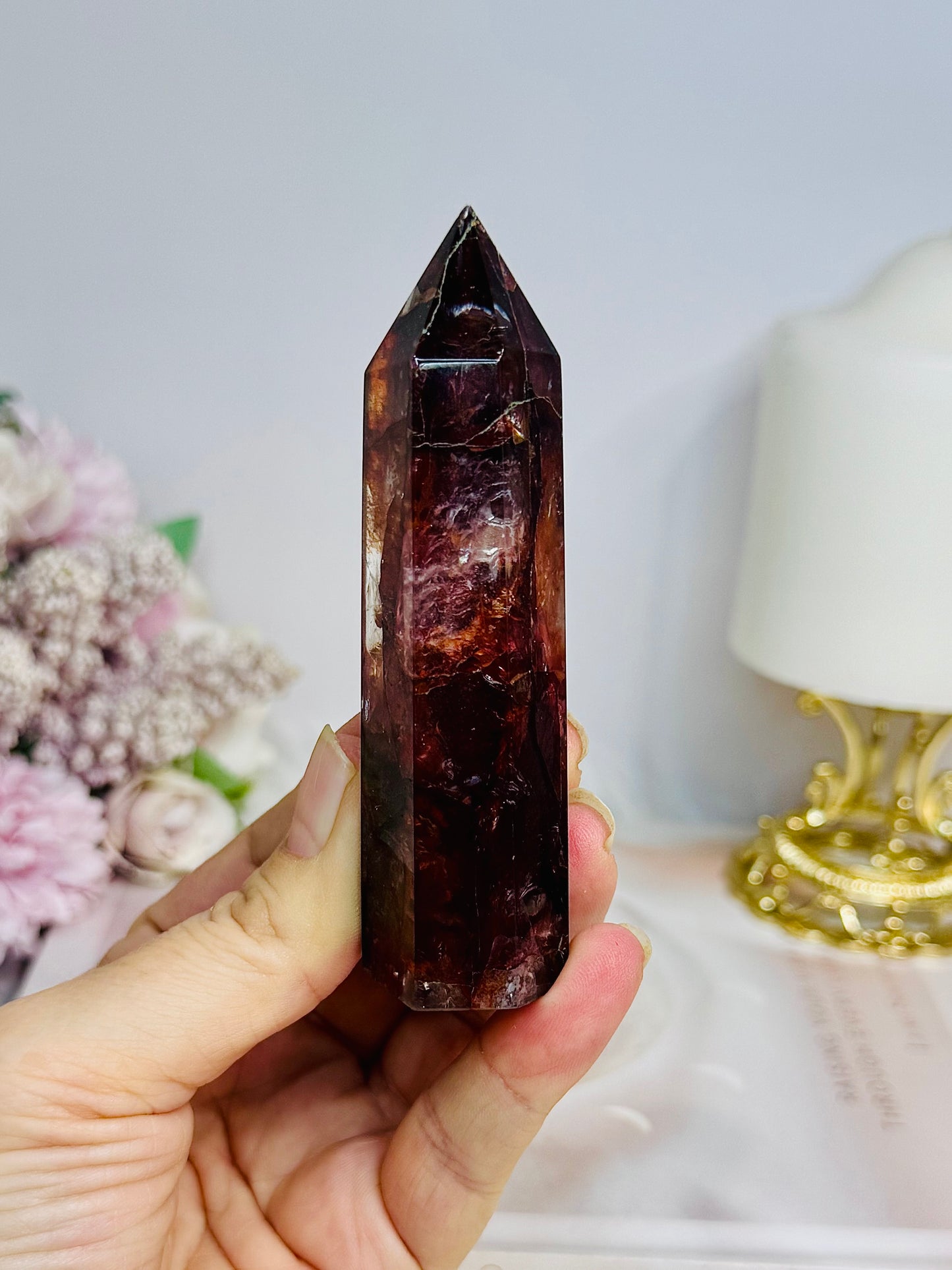 High Grade Fire Quartz Tower 9.5cm