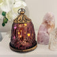 Glass Lantern Led Vintage Plum 13cm