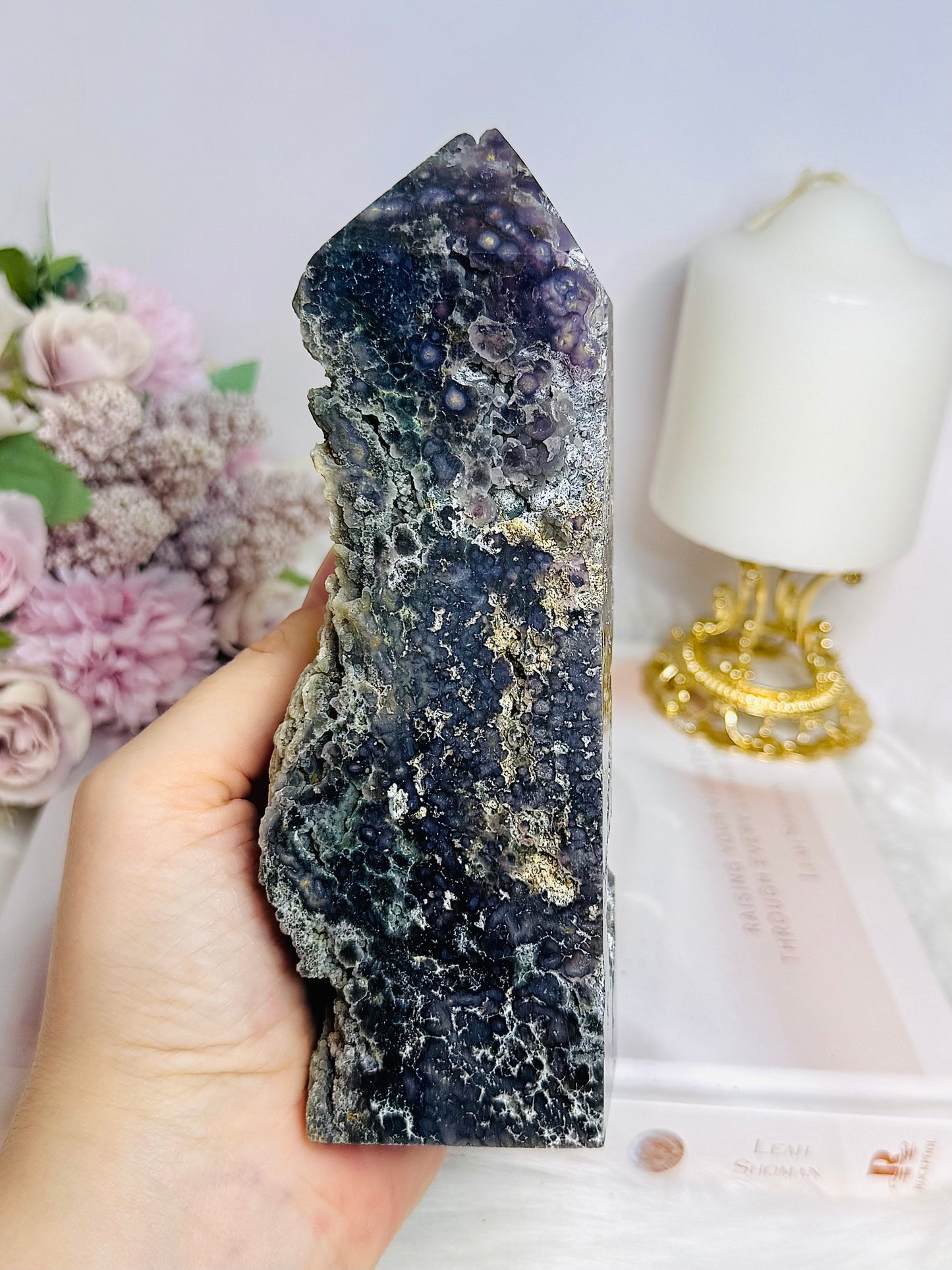 Large Grape Agate Tower 17cm 602g