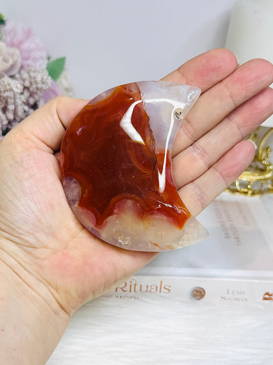 Carnelian Carved Moon 8cm