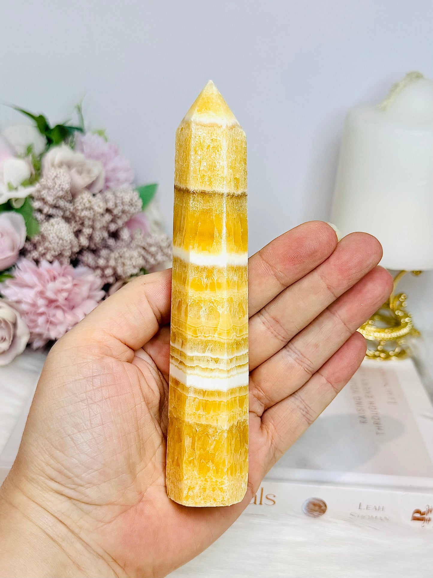 Orange Calcite Tower 15cm