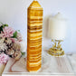 Stunning 22cm Orange Calcite Chunky Tower