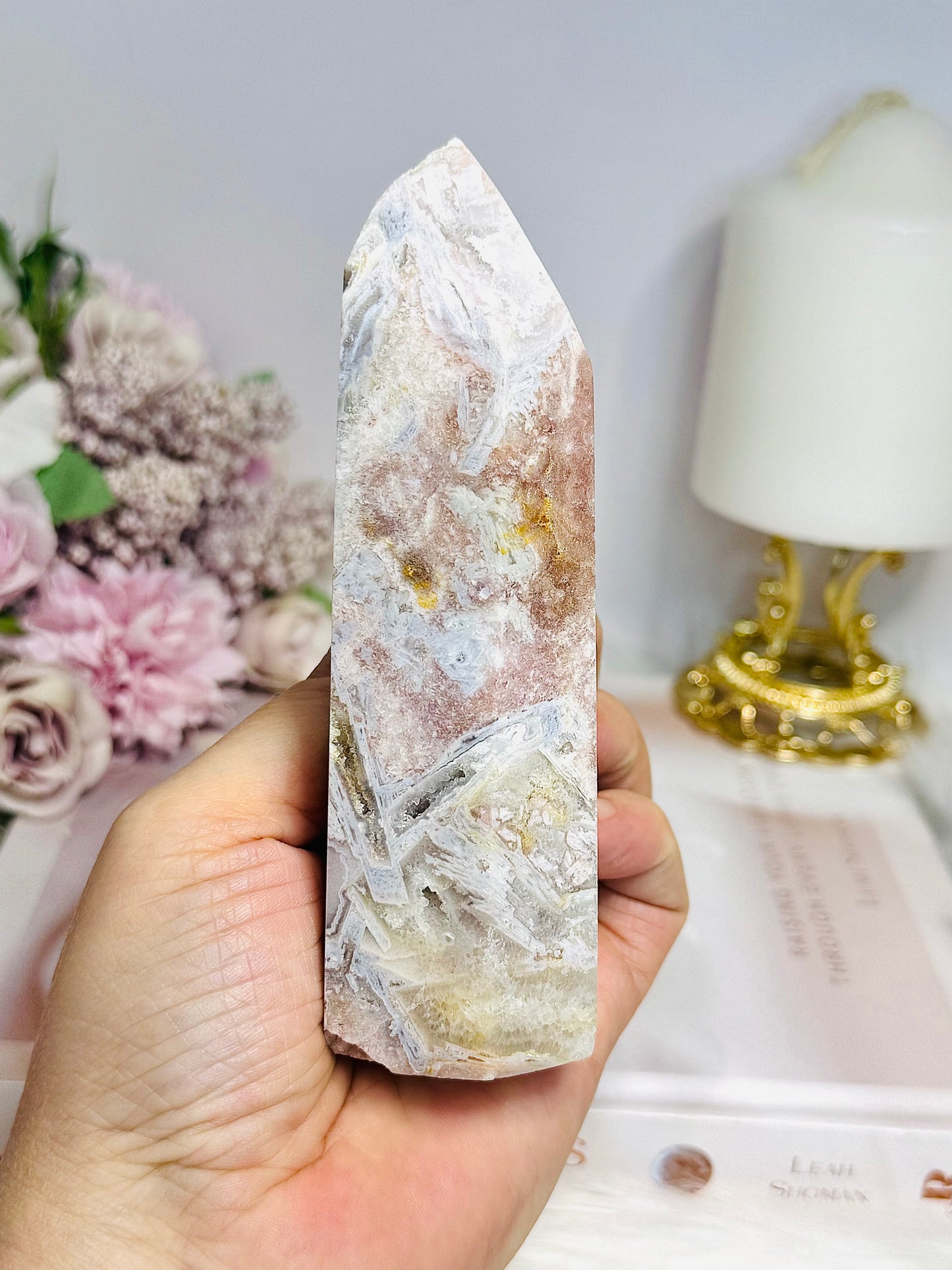 Pink Amethyst Druzy Tower 13cm