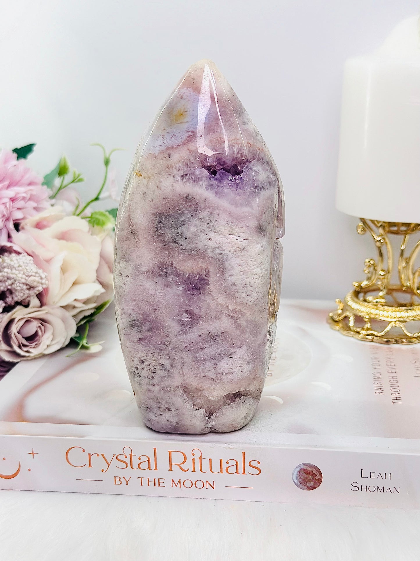 ⚜️ SALE ⚜️ Elegant Large 15cm 686gram Druzy Pink Amethyst Freeform From Brazil