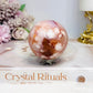 High Grade Flower Carnelian Sphere on Stand 204g