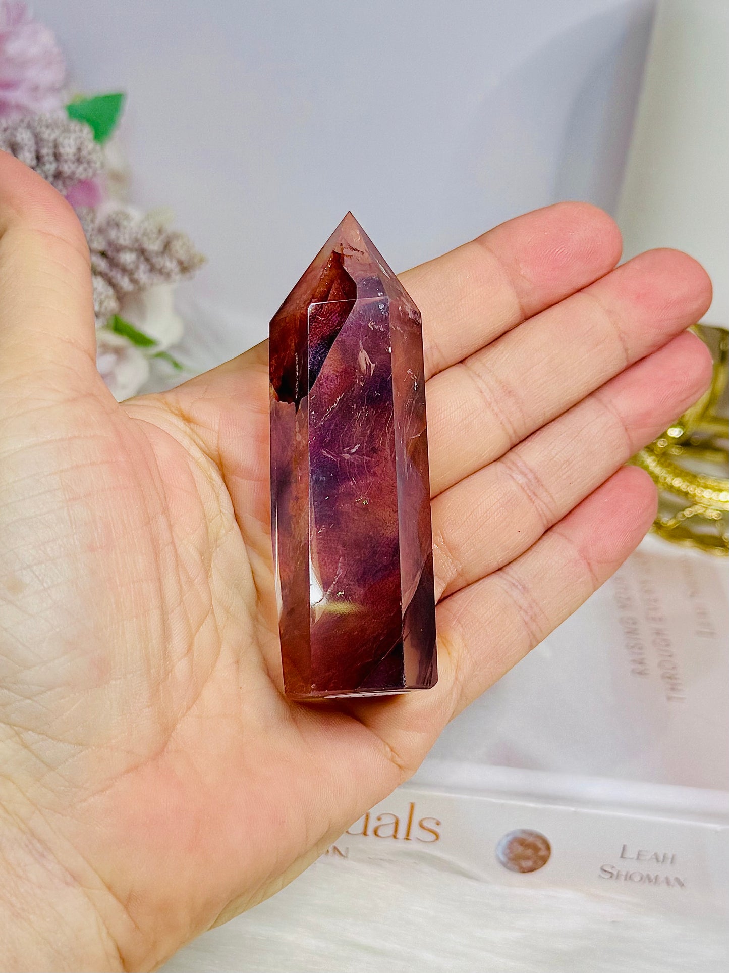 High Grade Fire Quartz Tower Full of Rainbows 8cm
