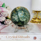 Orbicular Ocean Jasper Druzy Sphere on Stand 418g