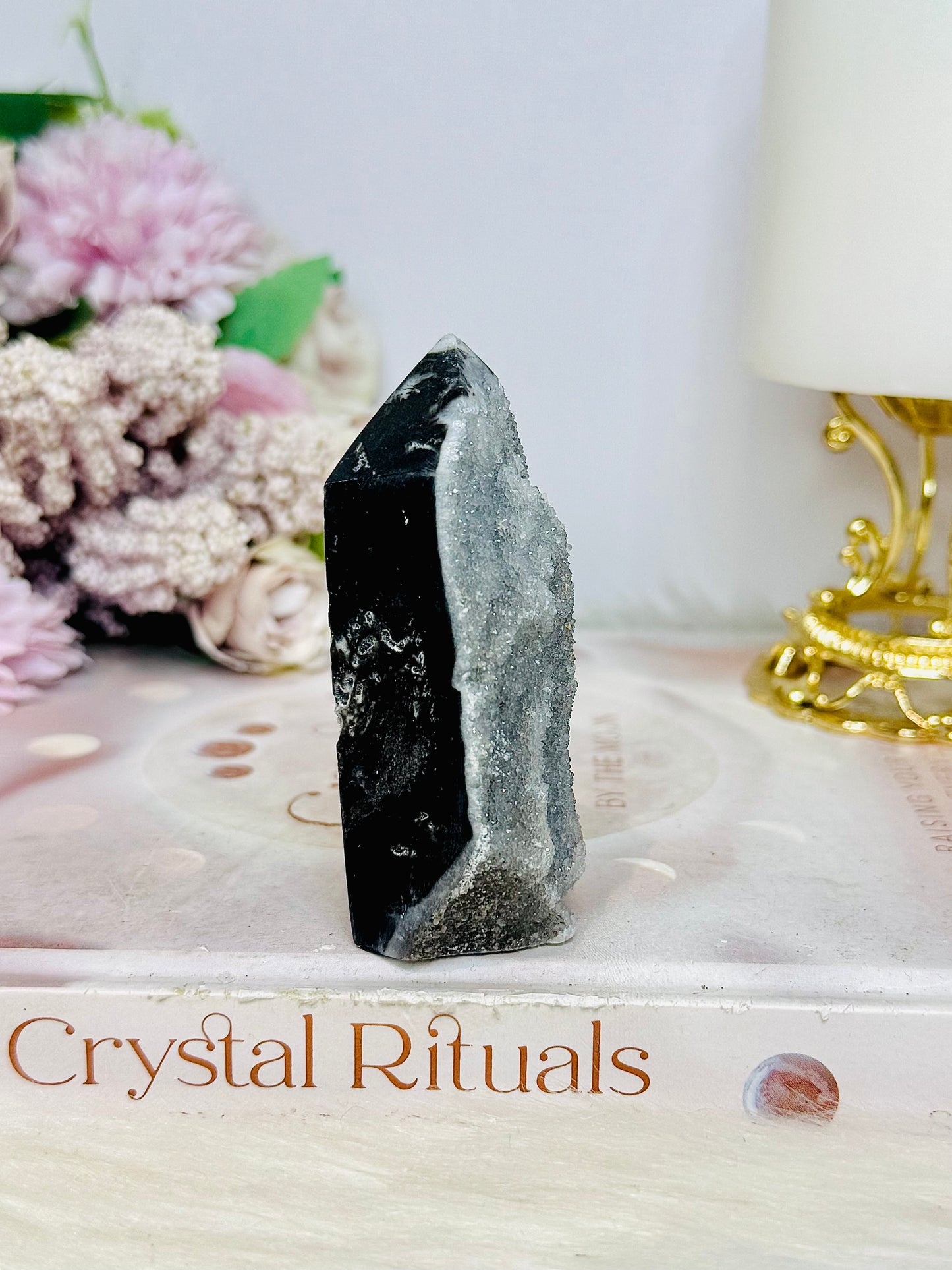 Druzy Black Sphalerite Tower 7.5cm