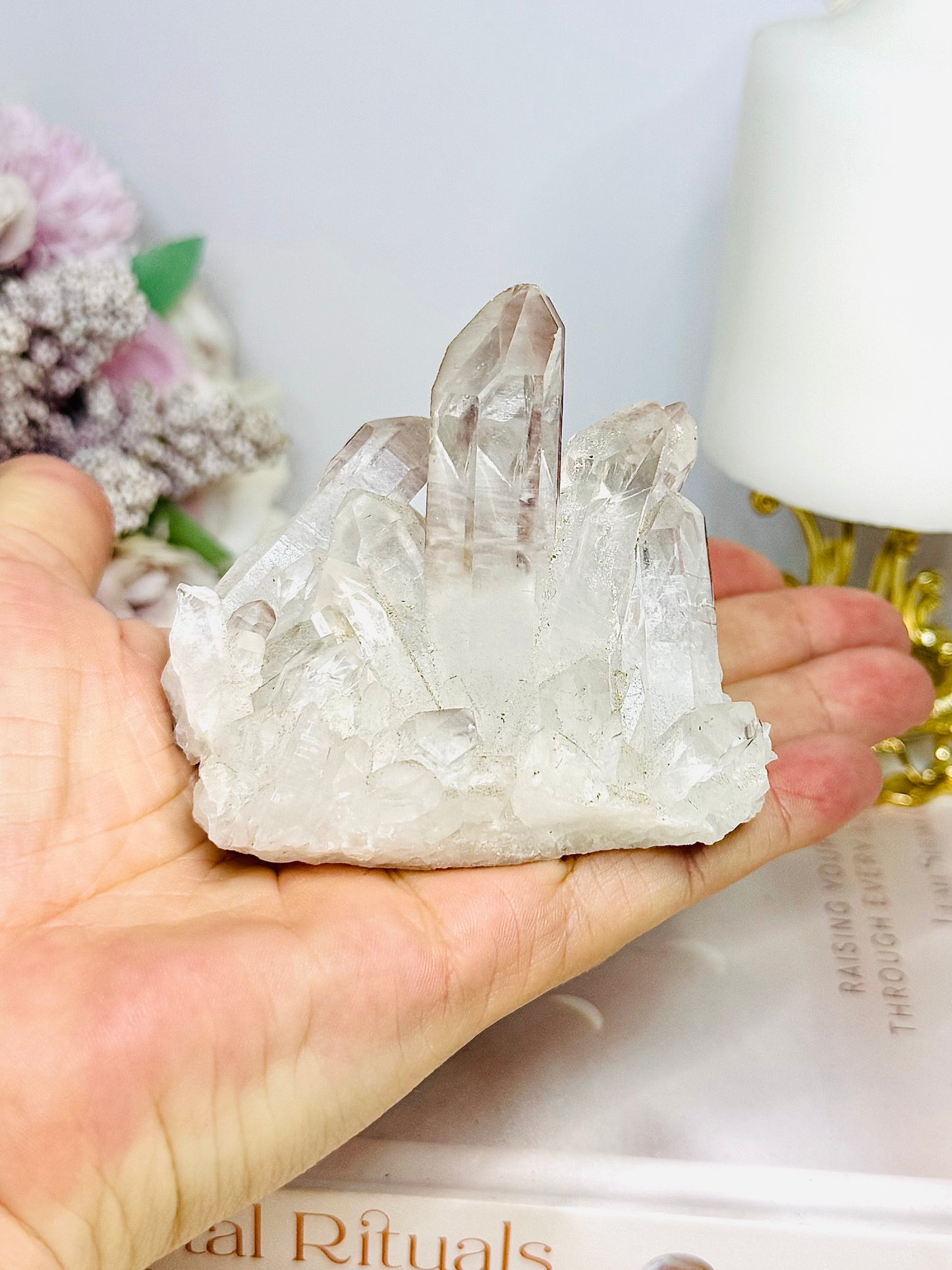 Pink Himalayan Quartz Cluster 209g