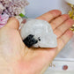 Black Tourmaline in Quartz Carved Skull 6cm