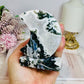 Moss Agate Druzy Moon On Stand 9.5cm 243g