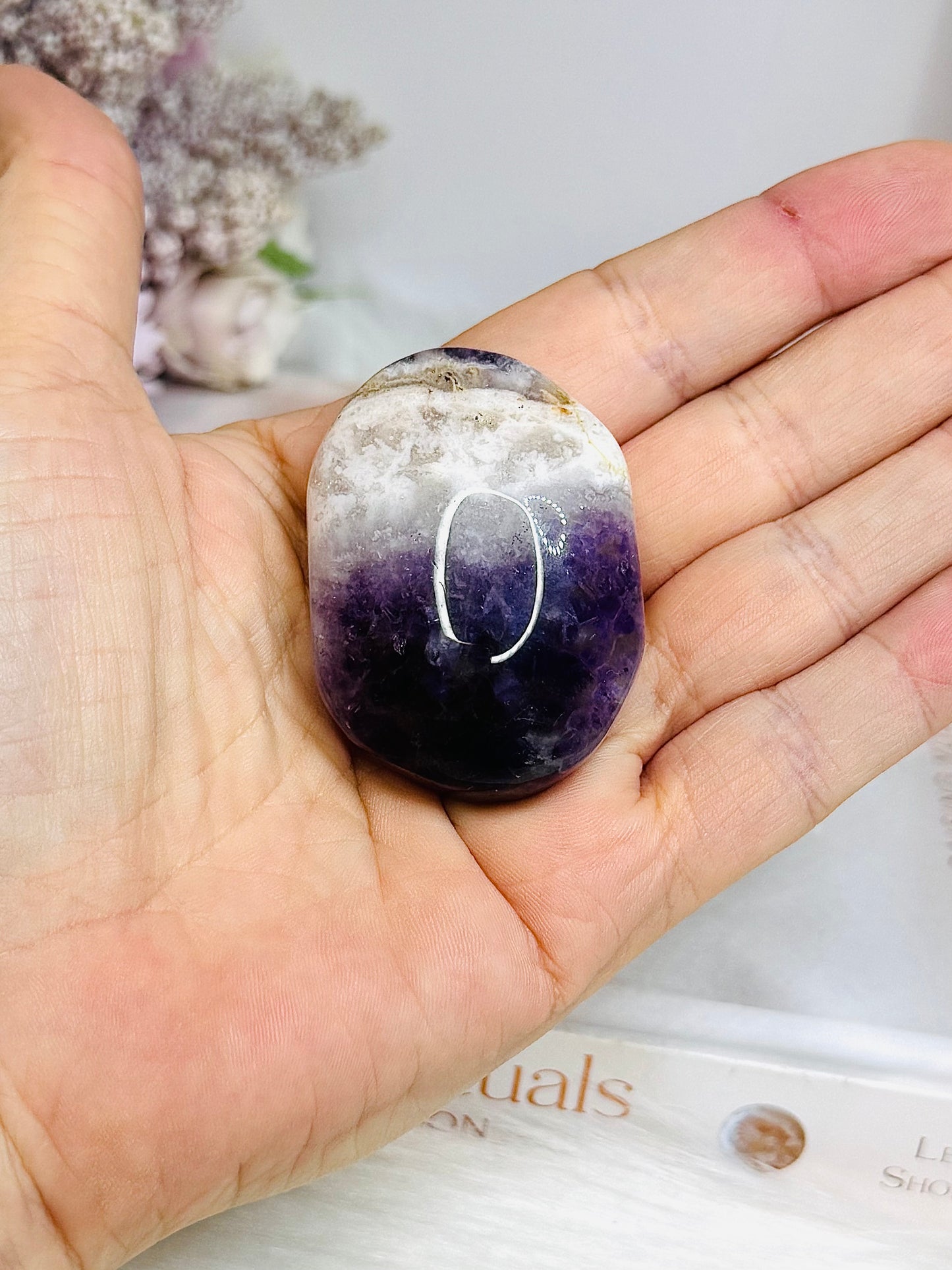 Chevron Amethyst Palm Stone