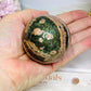High Grade Green Sakura Flower Agate Sphere on Stand 231g