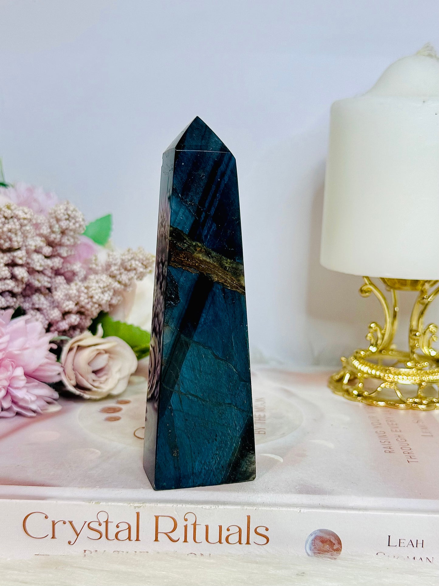 Rare Blue Tigers Eye Tower 12cm