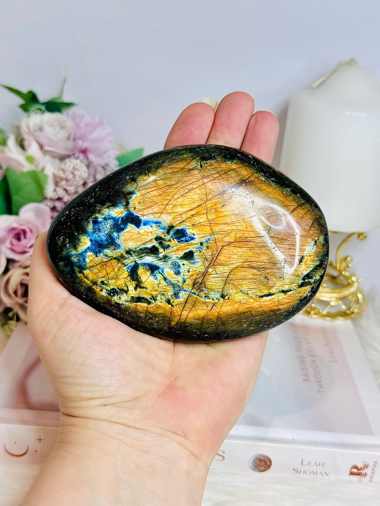 Large Labradorite Freeform with Amazing Flash 11.5cm 455g